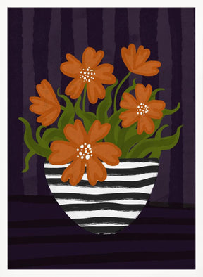 Striped Vase Poster