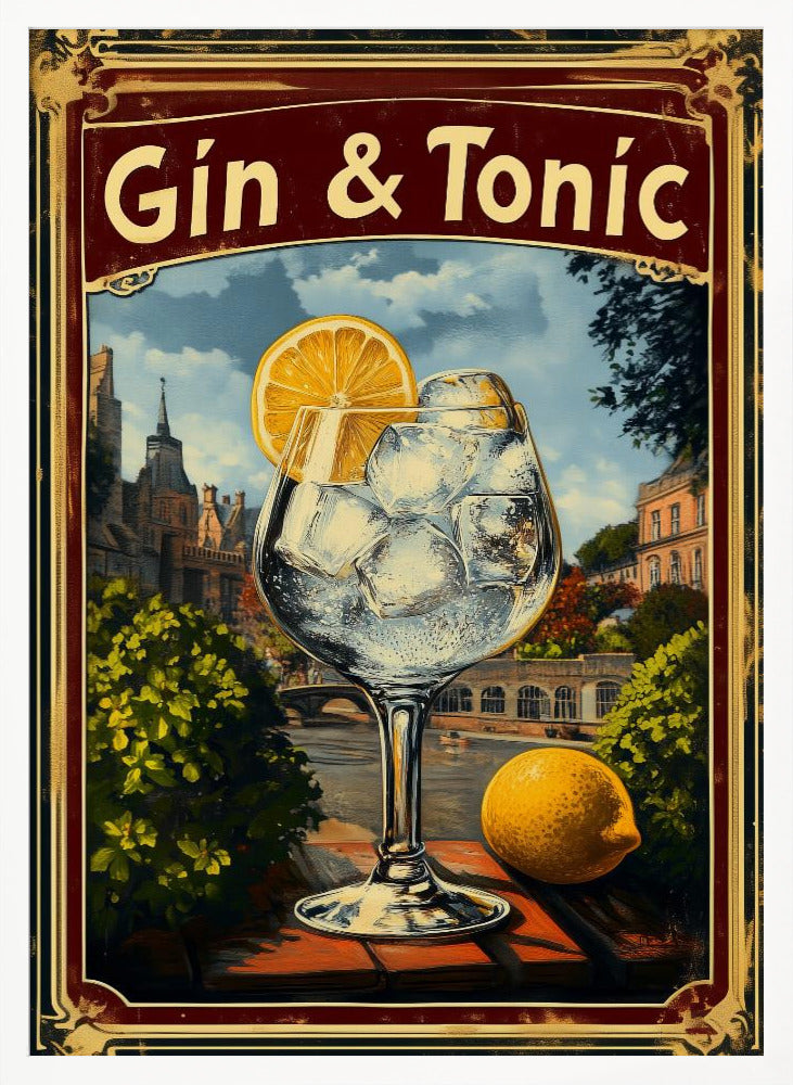 Gin &amp; Tonic Vintage Poster