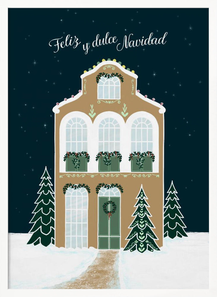 Starry gingerbread home - Feliz y dulce Navidad Poster