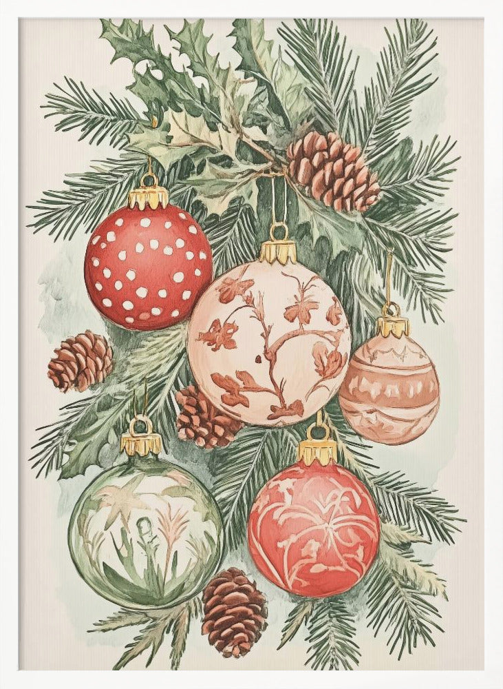 Christmas Ornaments I Poster