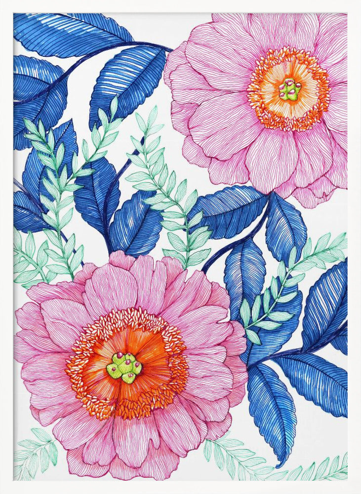 Pink Florals Poster