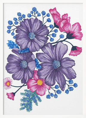 Pink and Purple Florals Poster