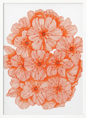 Big Orange Flowers Poster