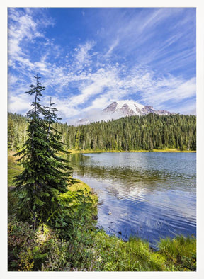 Impressive Mount Rainier and Reflection Lake Poster