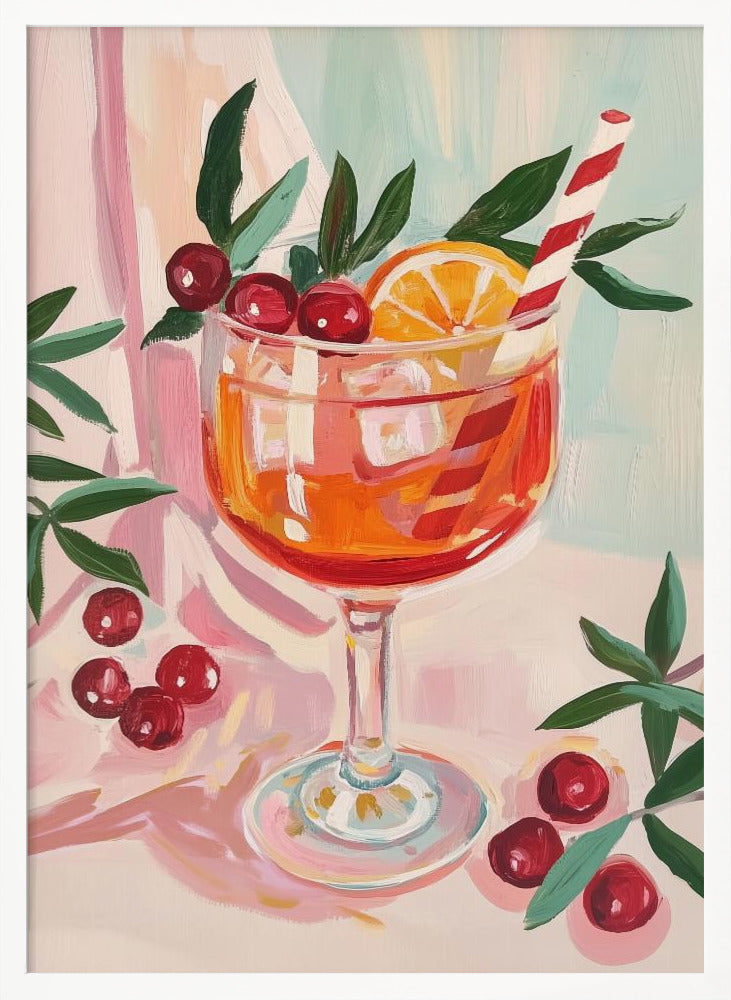 Christmas Aperol Spritz Cocktail Poster