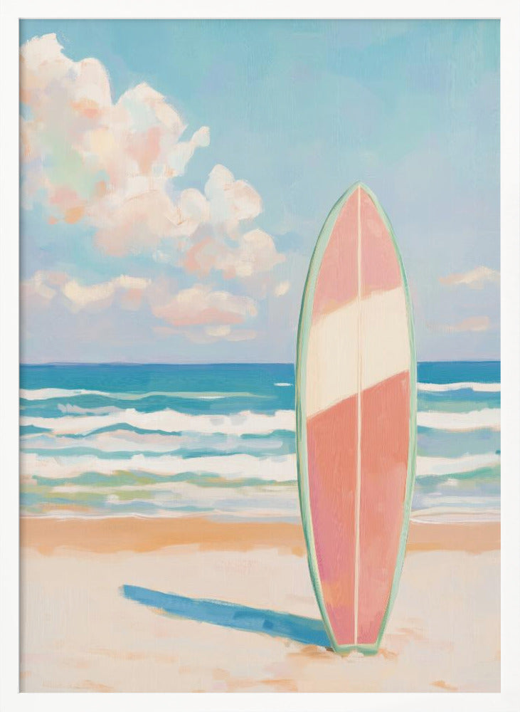 Sea Beach Surfboard Poster