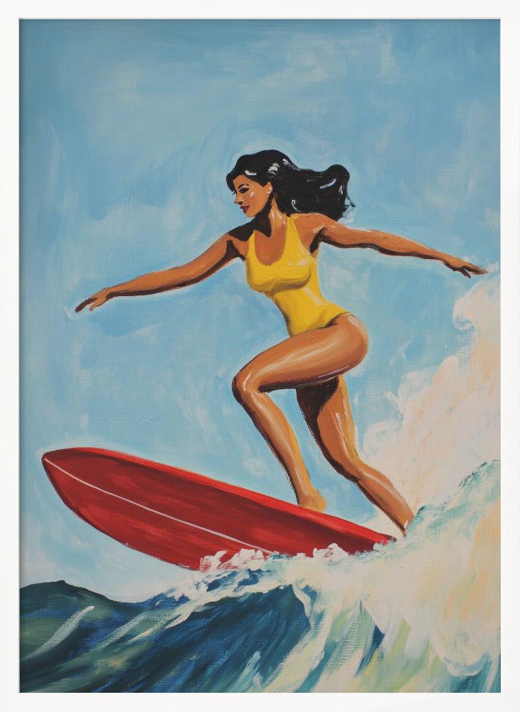 Surfing Girl Poster