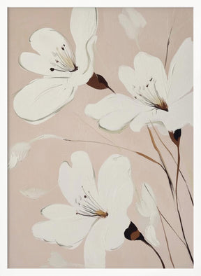 Minimalist White Flowers Poster