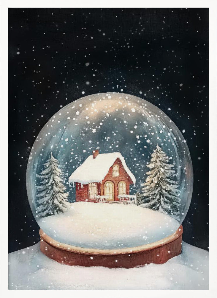 Snow Town Globe Poster