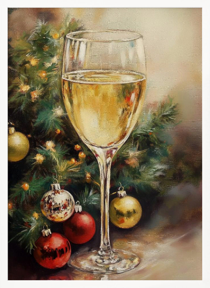 Christmas White Wine Poster