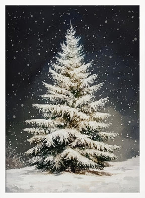 Snowfall Christmas Tree Poster