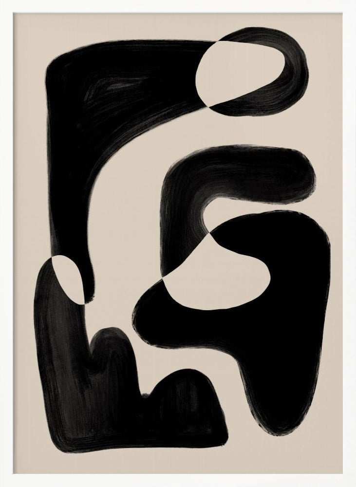 Abstract Beige Black Poster