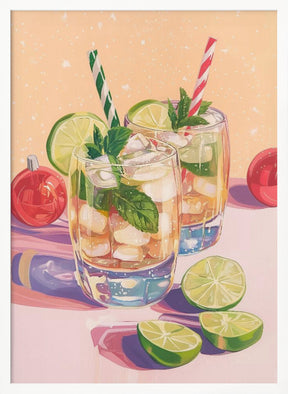 Mojito Summer Cocktails with Lime and Mint Poster