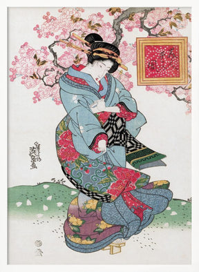 Japanese Woman (1828) Vintage Woodblock Print Poster