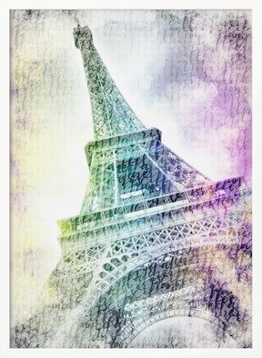 PARIS Watercolor Eiffel Tower Poster