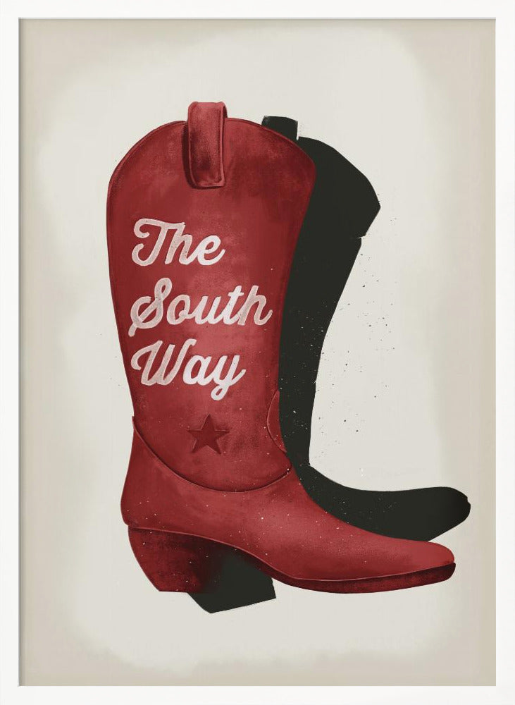 Cowgirl red boot print Poster