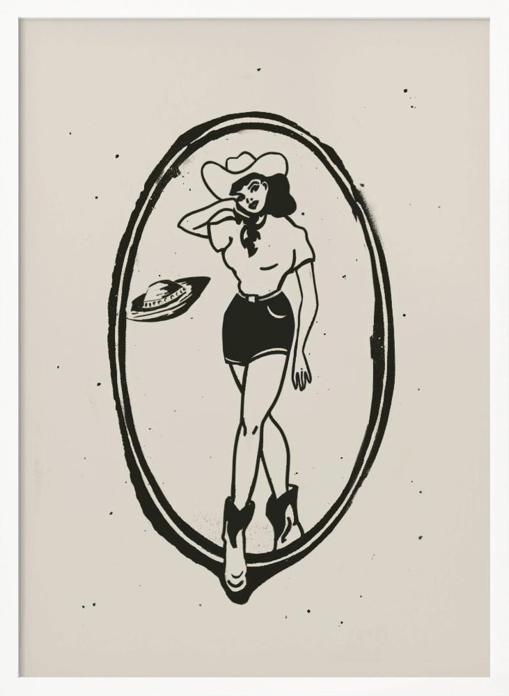 Pinup Space Cowgirl Poster