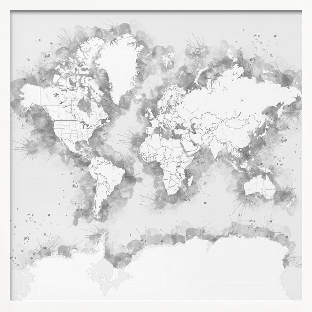 Louiss world map silhouette Poster