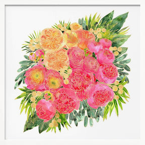 Rekha colorful watercolor bouquet Poster