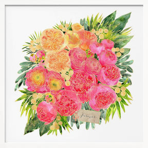 Forever Rekha colorful watercolor bouquet Poster