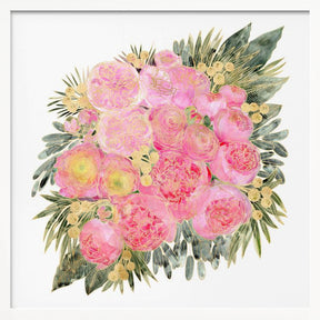 Rekha floral bouquet in light pink Poster