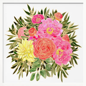 Colorful Nanette floral bouquet Poster