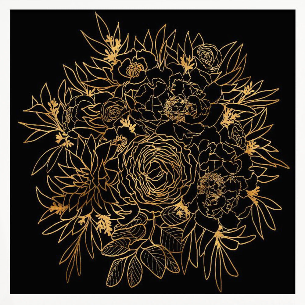 Nanette bouquet in gold and black Poster