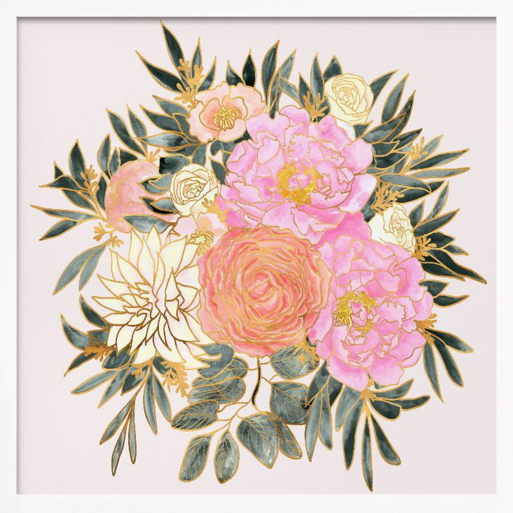 Nanette floral bouquet in pastels Poster