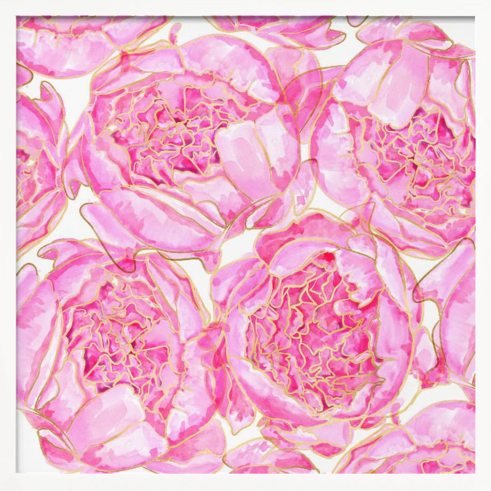 Sally's peonies pattern Poster