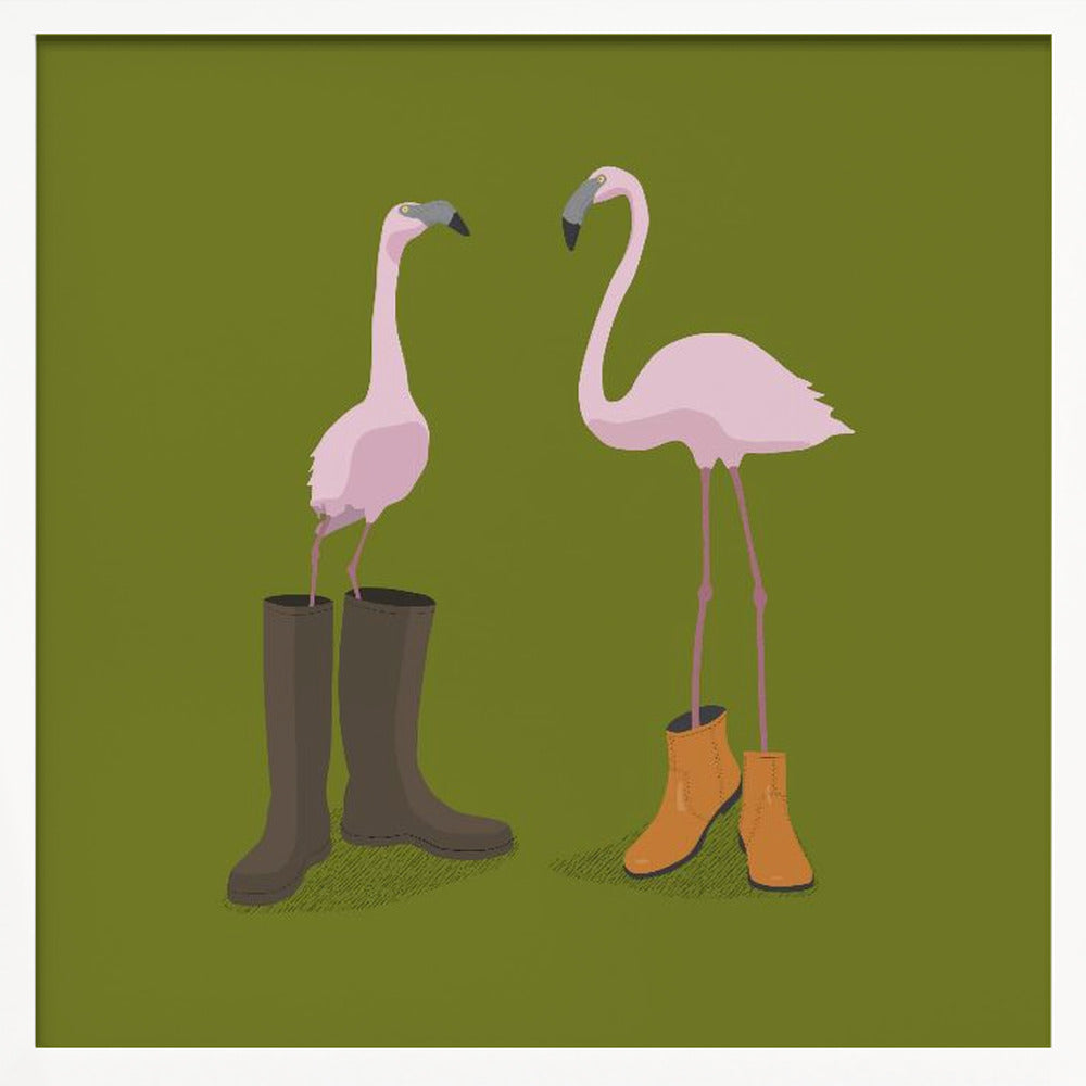 Fashion Flamingos Poster