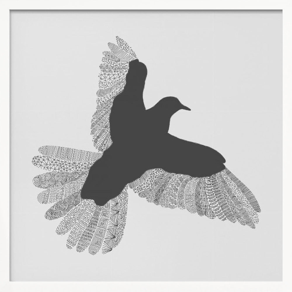 Bird Grey Poster