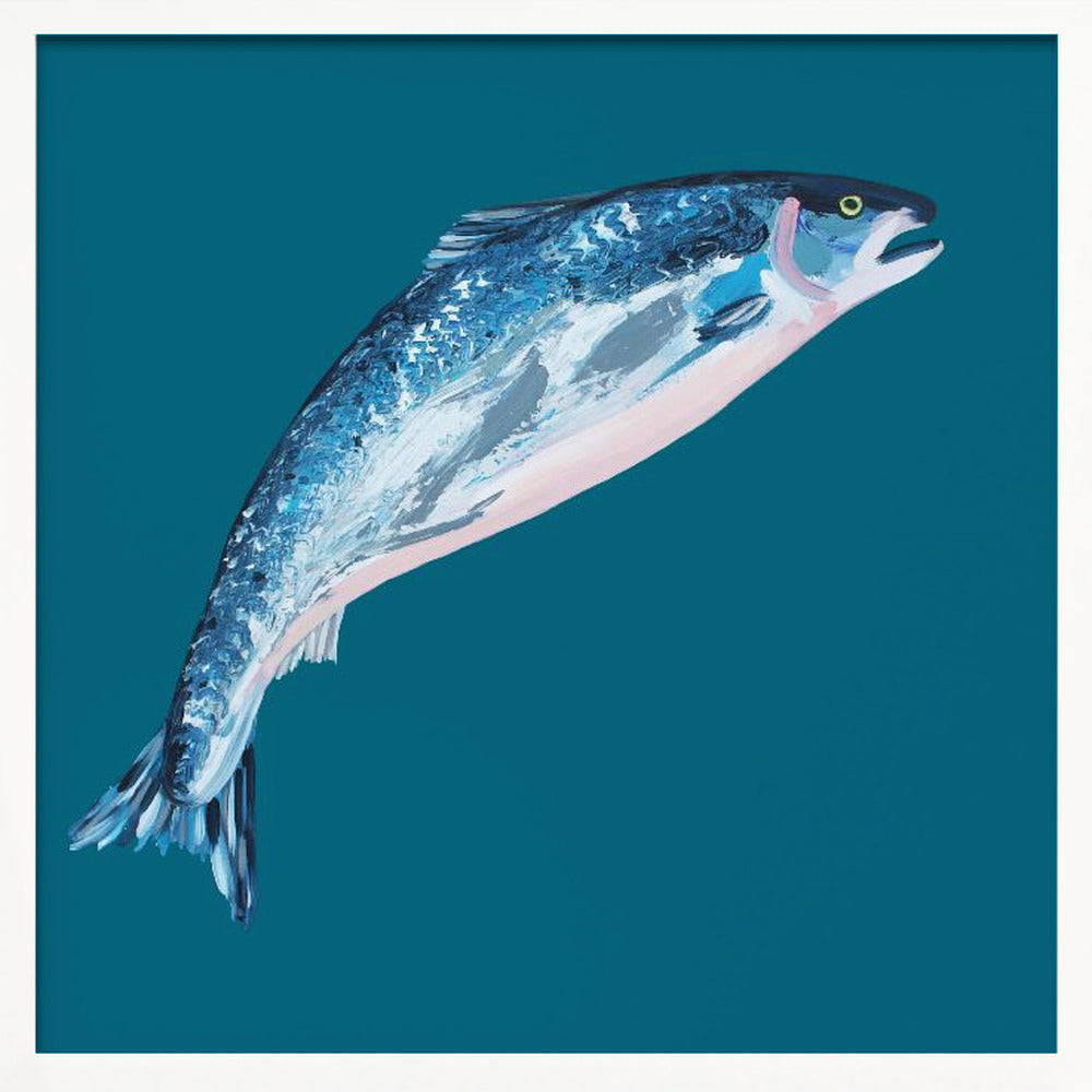 Leaping Salmon Poster