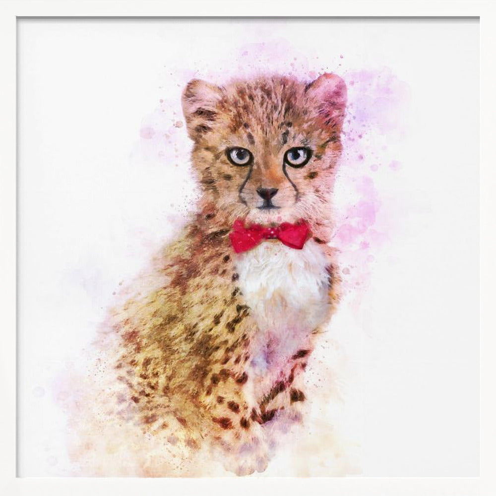 Baby Cheetah Watercolor Poster