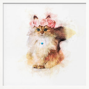 Rose Cat Poster