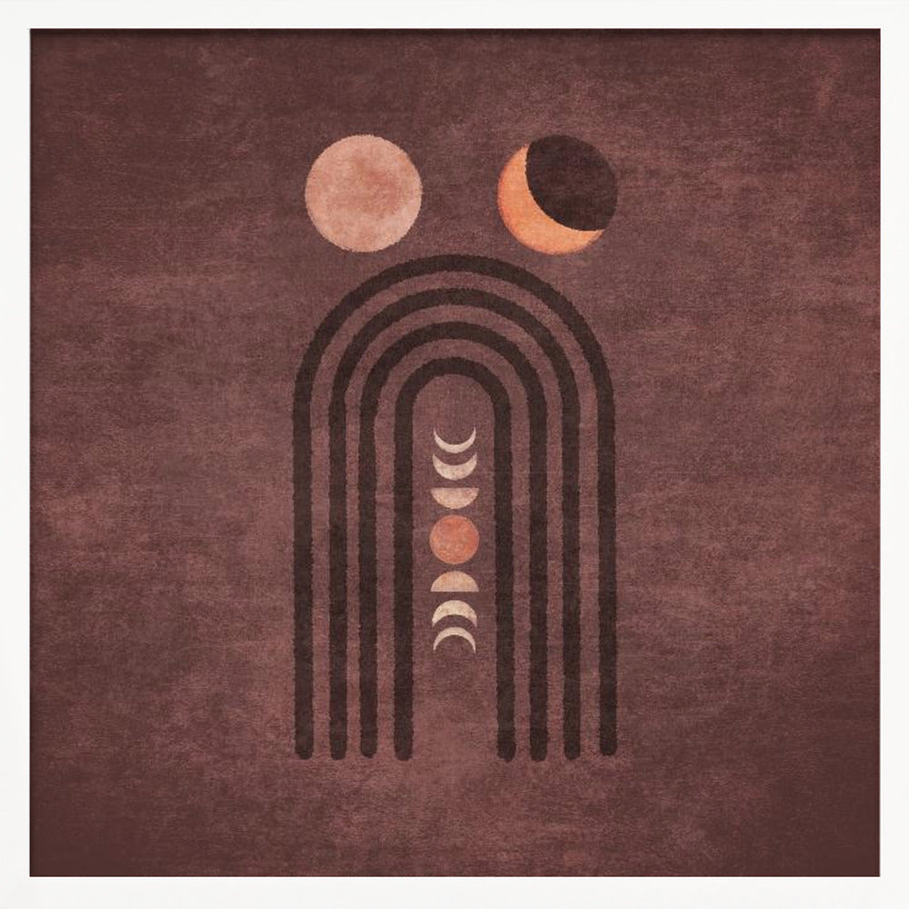 Visne Watercolor Moon Phase Poster