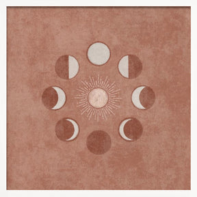 Somon Sun and Circle Moon Phase Poster