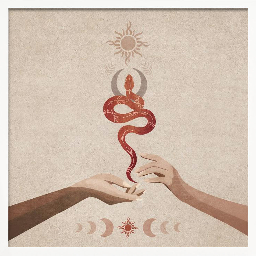 Snake Hand Sun Poster