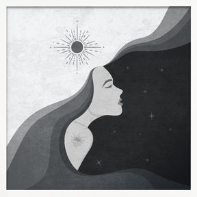 Sun Lady Bw Poster