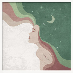 Moon Lady Green Poster