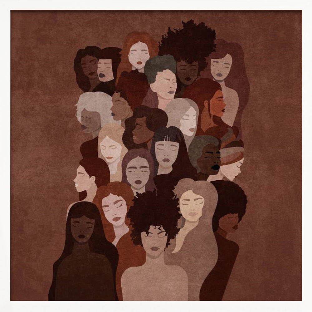 Absctract Terra Womens Faces Poster