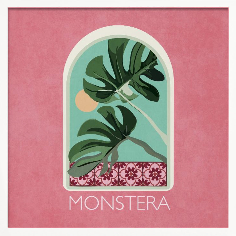 Green Sets Monstera Poster