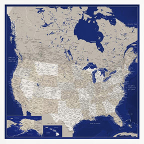 Highly detailed map of the United States, Kameryn Poster