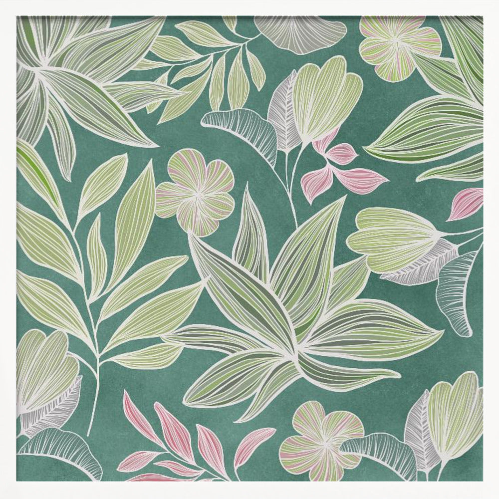 Vintage Hawaiian Tropical Pattern Poster