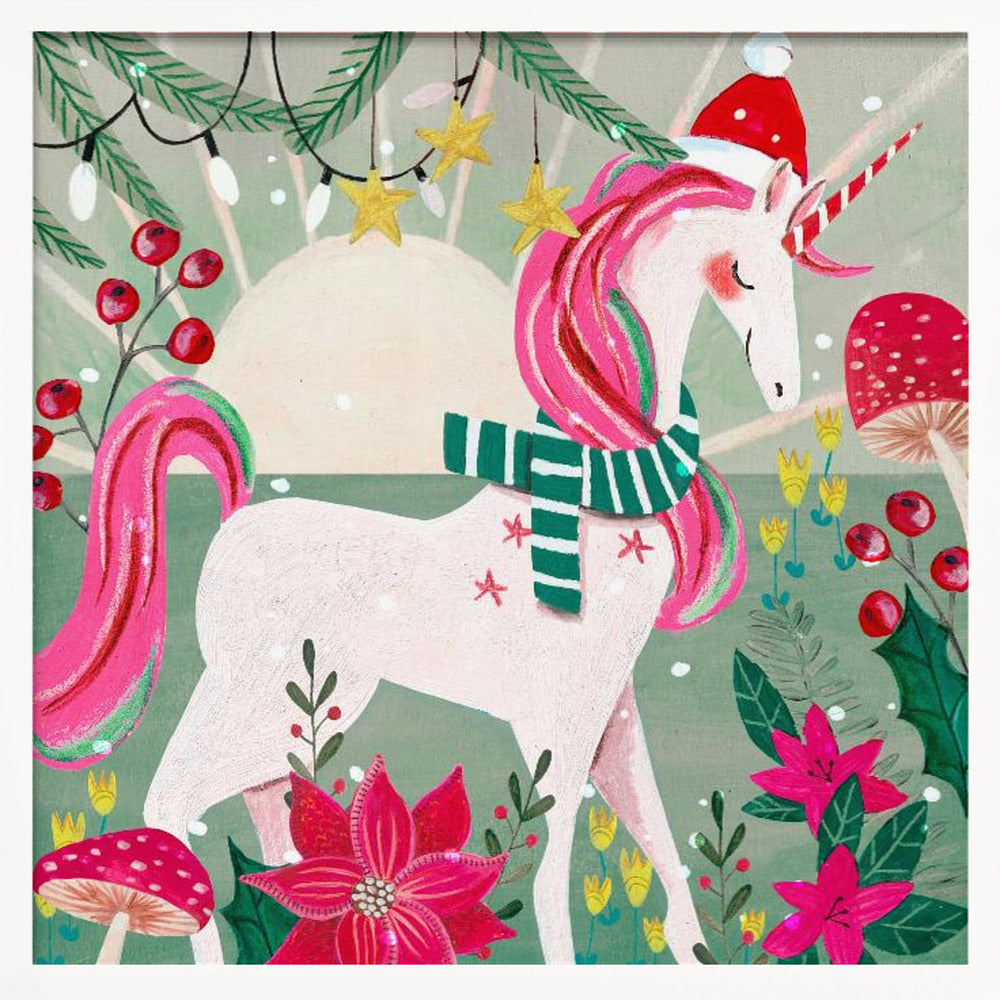 Christmas Unicorn Poster