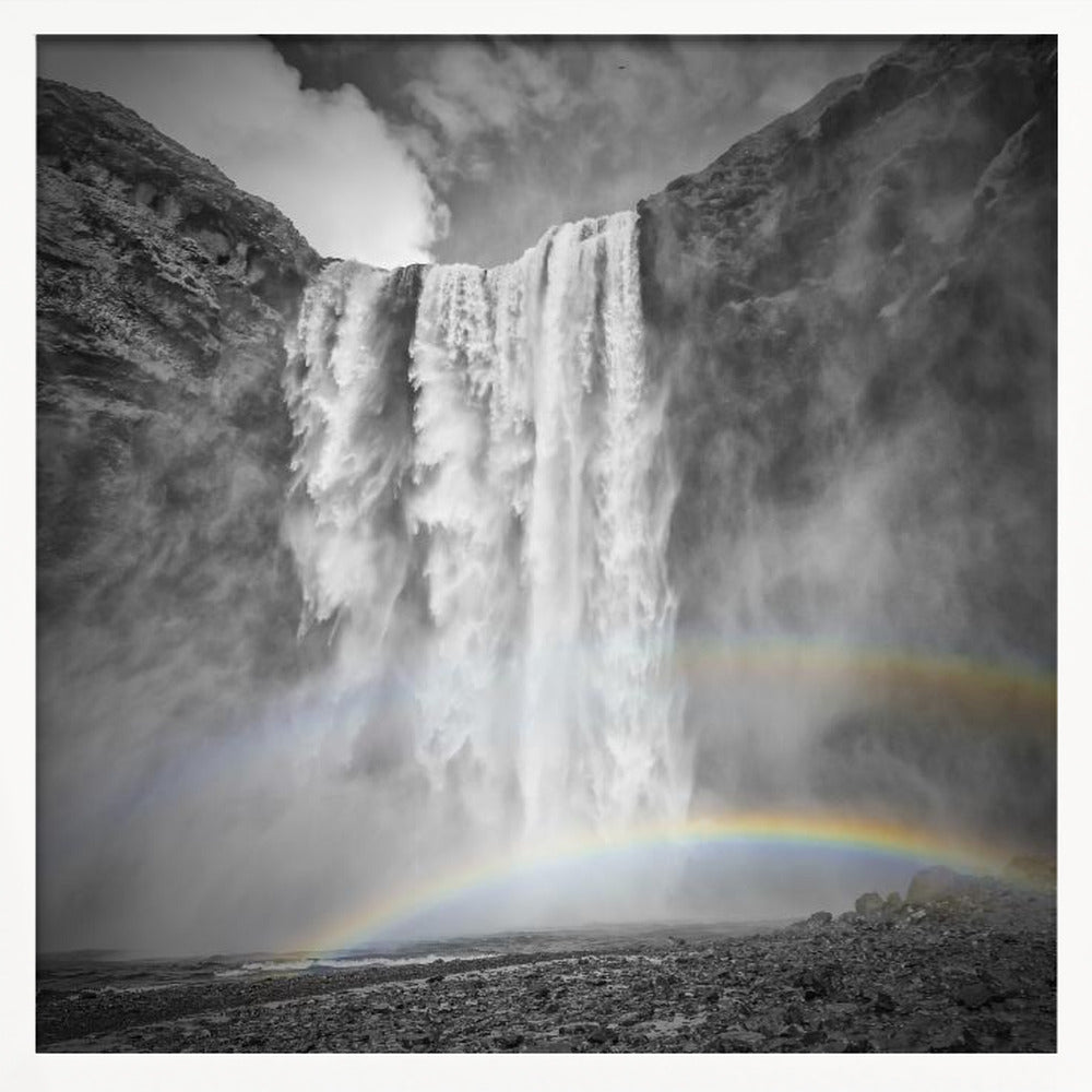 ICELAND Skogafoss double rainbow Poster