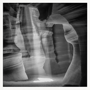 MONOCHROME ANTELOPE CANYON Gorgeous Lightbeam Poster