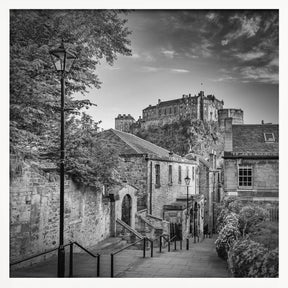 The Vennel in Edinburgh - Monochrome Poster