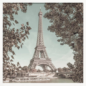 PARIS Eiffel Tower &amp; River Seine | urban vintage style Poster