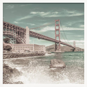 GOLDEN GATE BRIDGE Coastline Impression | urban vintage style Poster