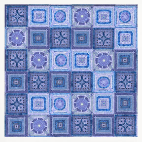 Granny squares blanket in blue Poster